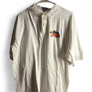 Nascar Men's White and Cream Polo-shirts